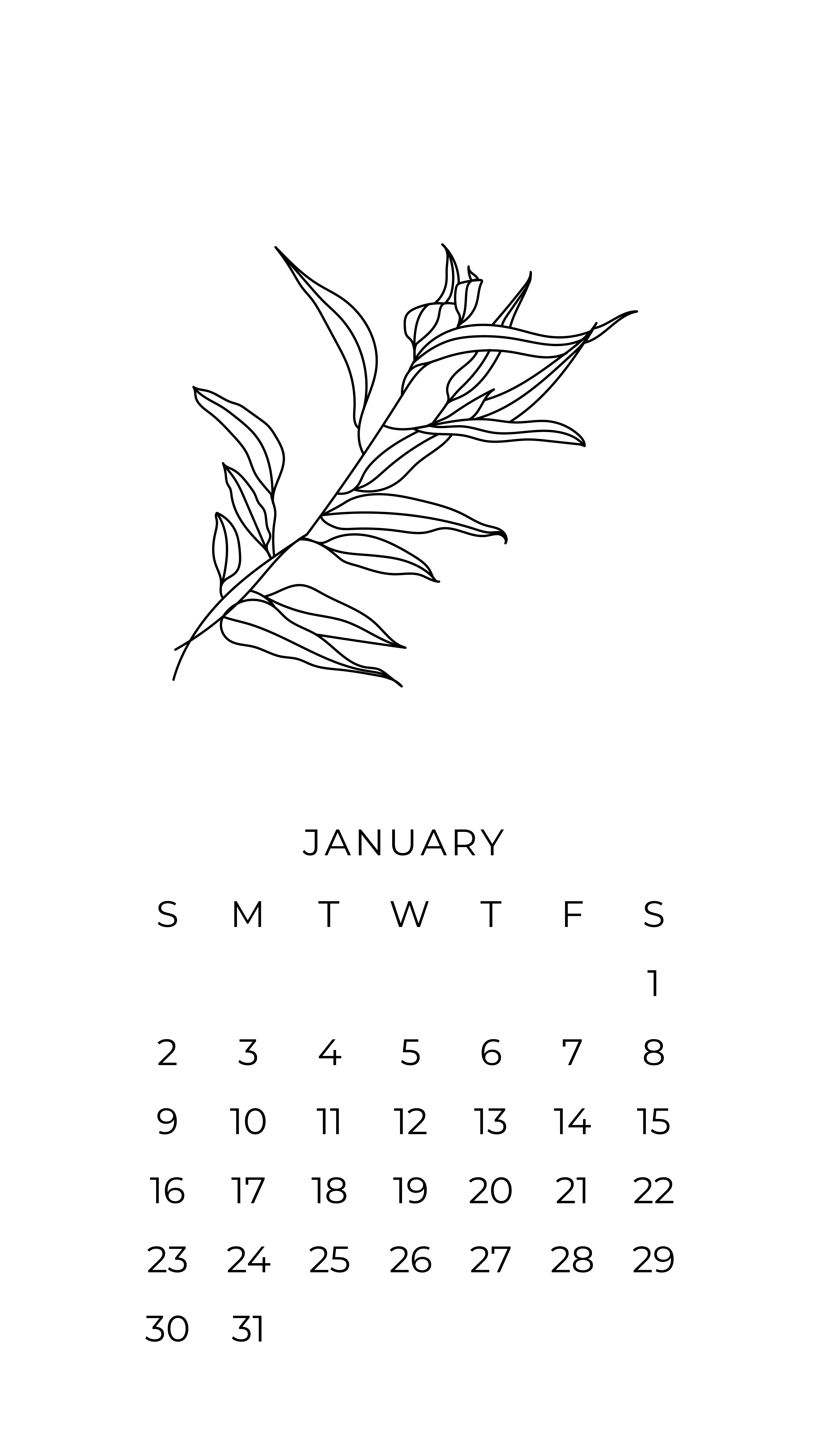 January 2022 Calendar Wallpaper - PaperSushi